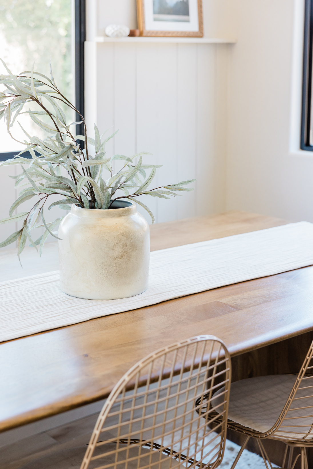 House Plant at the Center of Dining Table 